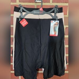 Skinnygirl Shapewear Shorts XL 3 Pack Black Nude Beige High Waist Tummy Control